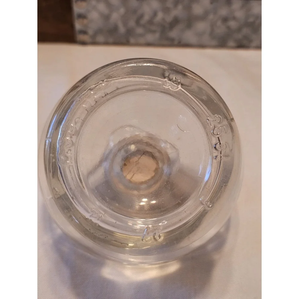 Vintage Clear Designed Glass Decanter Cork Stopper 3.5